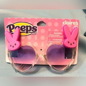 NWT Peeps Claire’s Bunny Sunglasses w/ Clear Glitter rims.